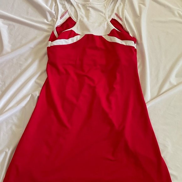 Red and White SSI Tennis Dress with Built-In Bra - Picture 2 of 6